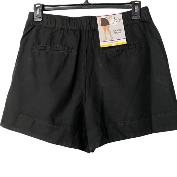 Joie $158 Womens‎ Black Pleated Linen Blend Shorts Elastic Waist SM NWT - Picture 7 of 11